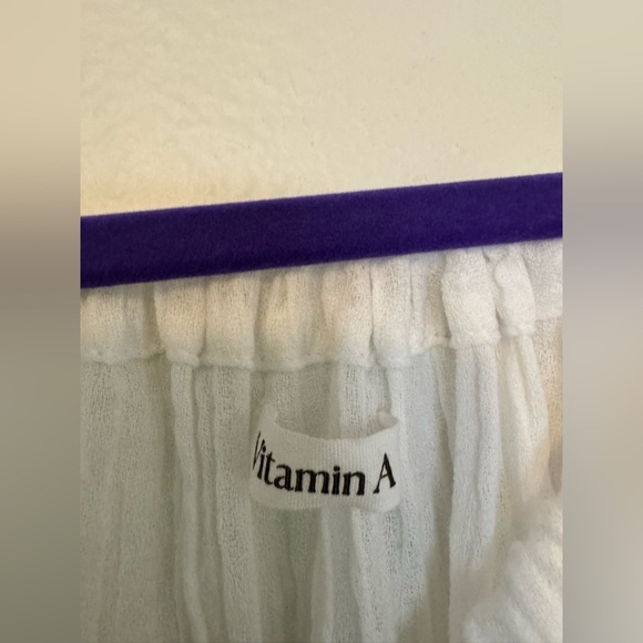 Vitamin A Costa Caftan Gauze Swim Cover Up Maxi Size Small White Beach Pool EUC - Picture 7 of 10